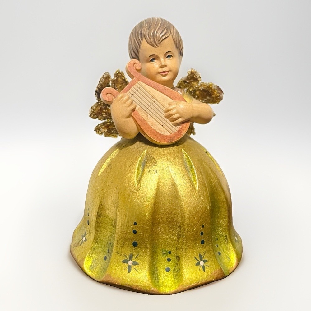 Anri Wood Italy Carved Angel Reuge Music Box